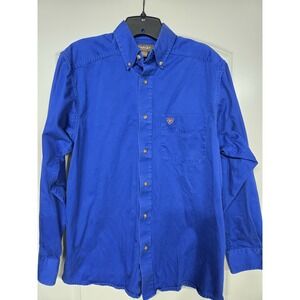 ARIAT‎ Shirt Mens Small Button Down Long Sleeve Blue
